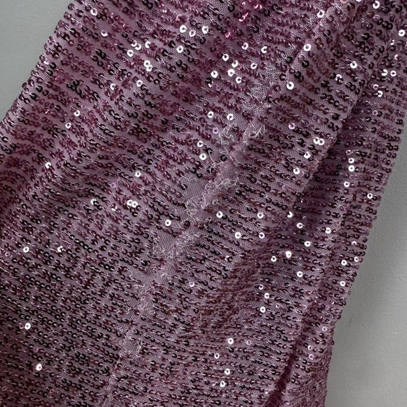 Fashion Nova Kiss Me Under The Moon Maxi Dress Pink Sequined XS Flawed. NWT. - Picture 8 of 14